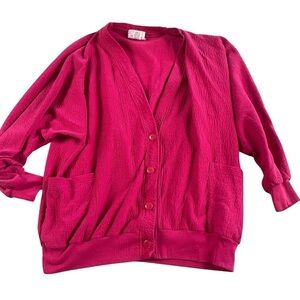 Vintage Sloppy Joes Casual-wear Pink Cardigan • Unisize